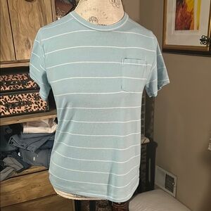 Bench Sky Blue Tee with Subtle Stripes - Medium